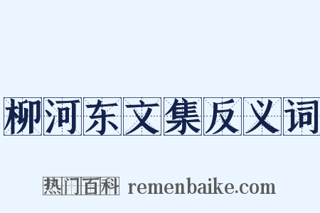 柳河东文集反义词是什么意思的图片